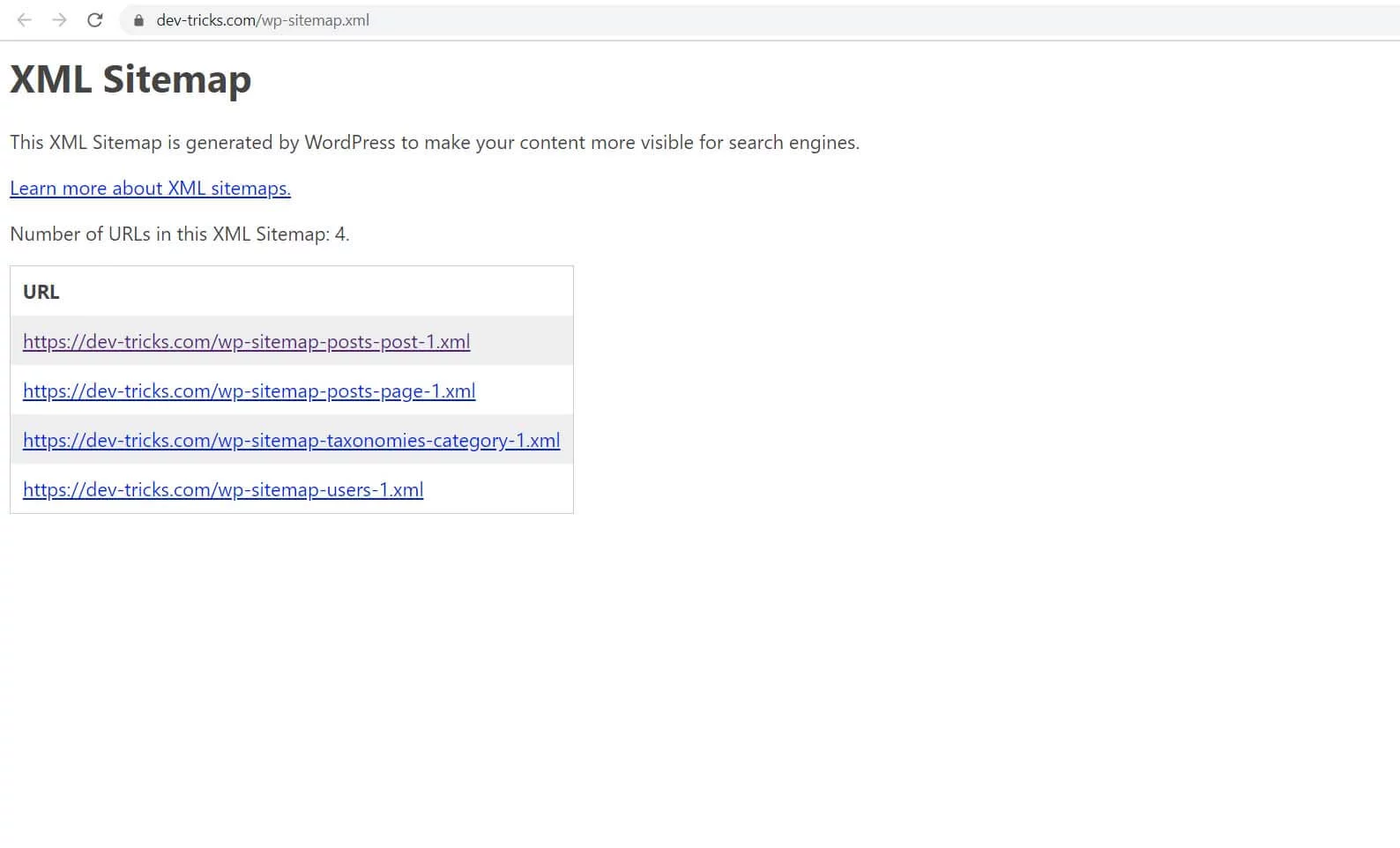 XML Sitemap trong wp 5.5